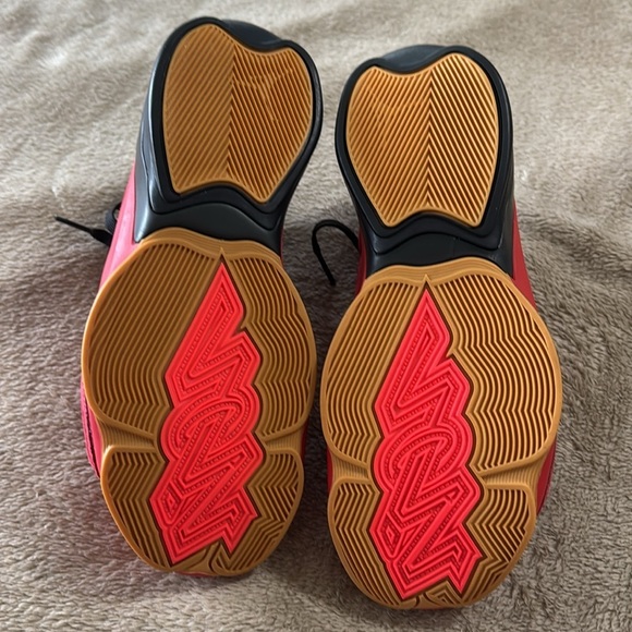 Air Jordan Zion Kids Red Suede and Black Basketball Shoes - Picture 9 of 12